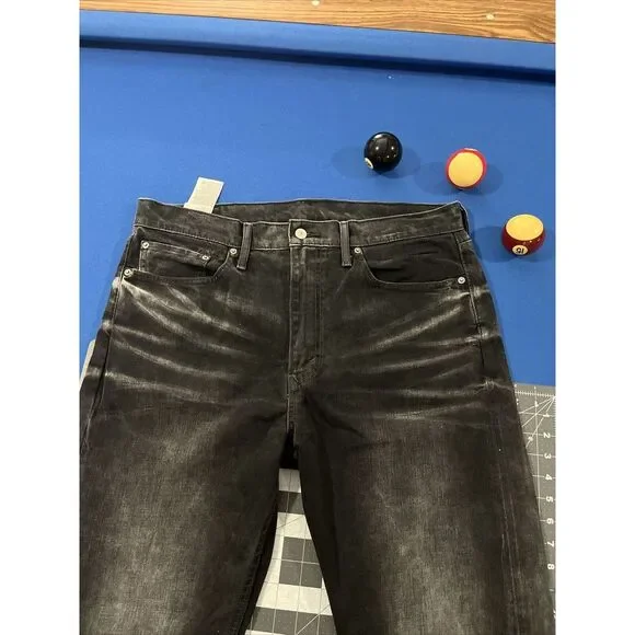 Levi's 522 Men's 36x32 Slim Taper Black Denim Stretch Jeans Fade /‎ Moto